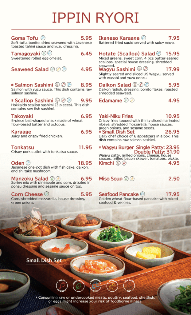 Manzu Menu Manzoku Izakaya